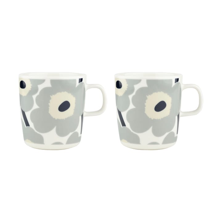 Unikko Becher 40 cl 2er-Pack, White-light grey-sand-dark blue Marimekko