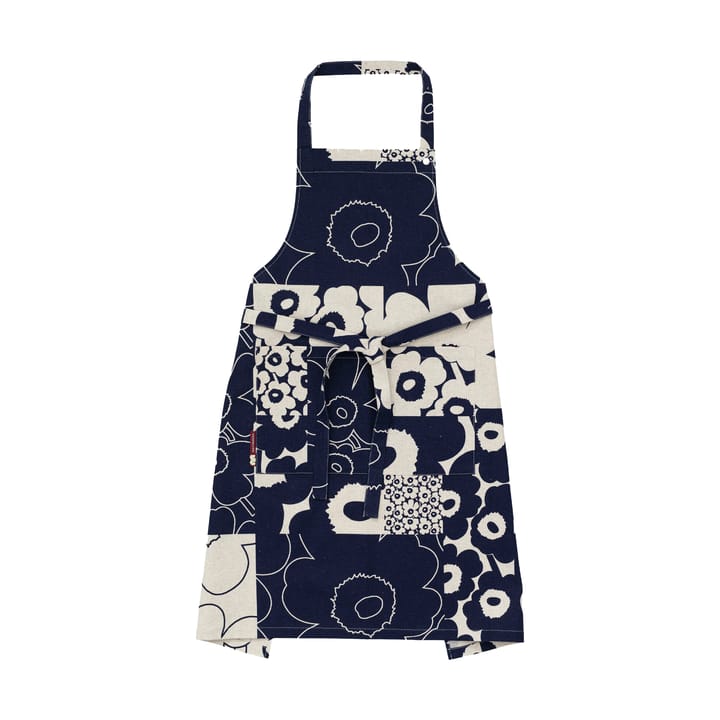 Unikko Kollage Schürze, Linen-dark navy Marimekko