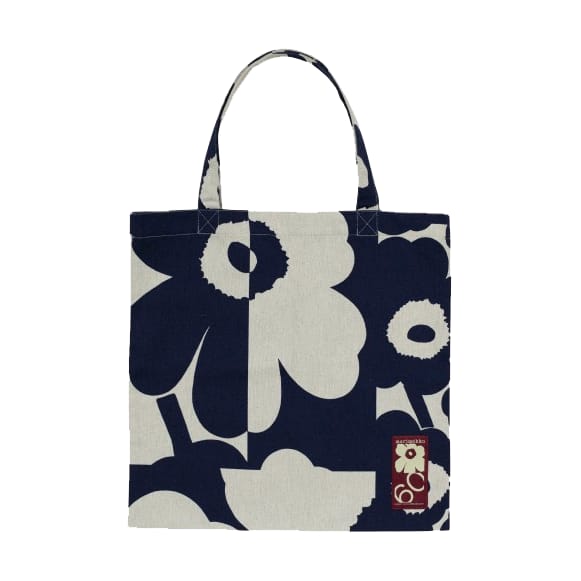 Unikko Kollage Tasche 44x43 cm, Linen-dark blue Marimekko