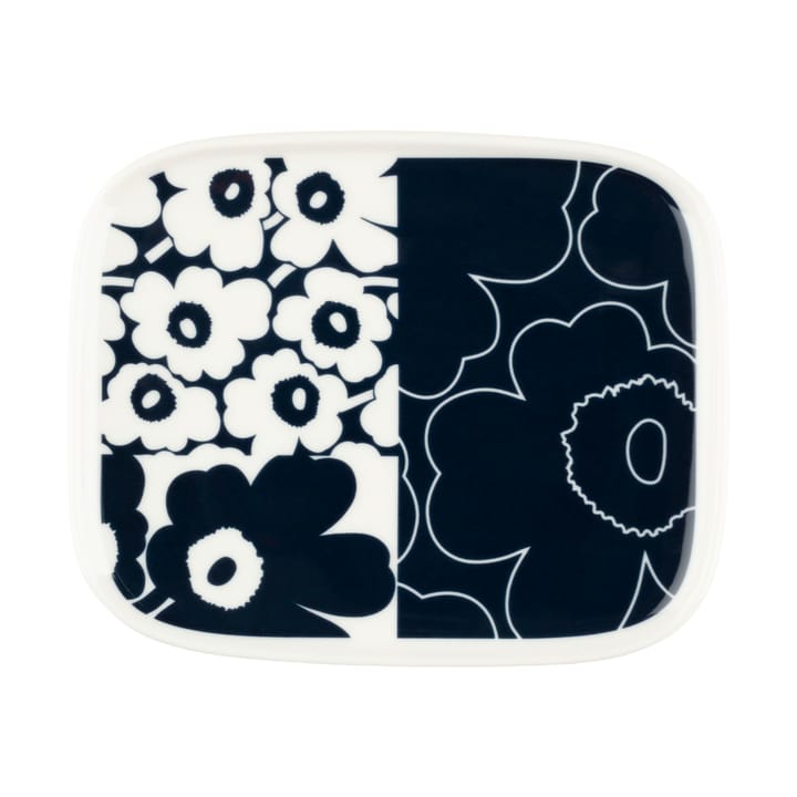 Unikko Kollage Untertasse 12x15 cm, White-dark blue Marimekko