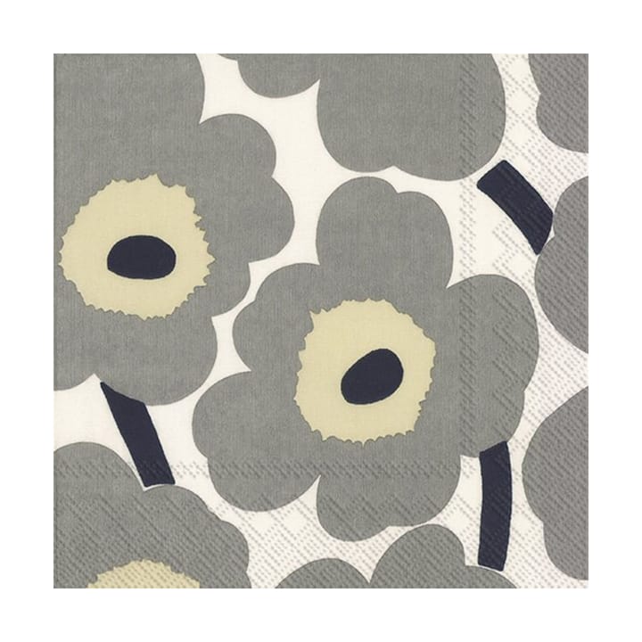 Unikko Serviette 33x33cm 20er Pack, Grey-white Marimekko