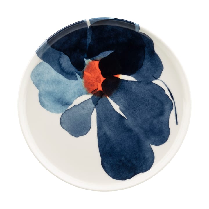 Valssi Teller Ø20 cm, White-dark blue-orange Marimekko