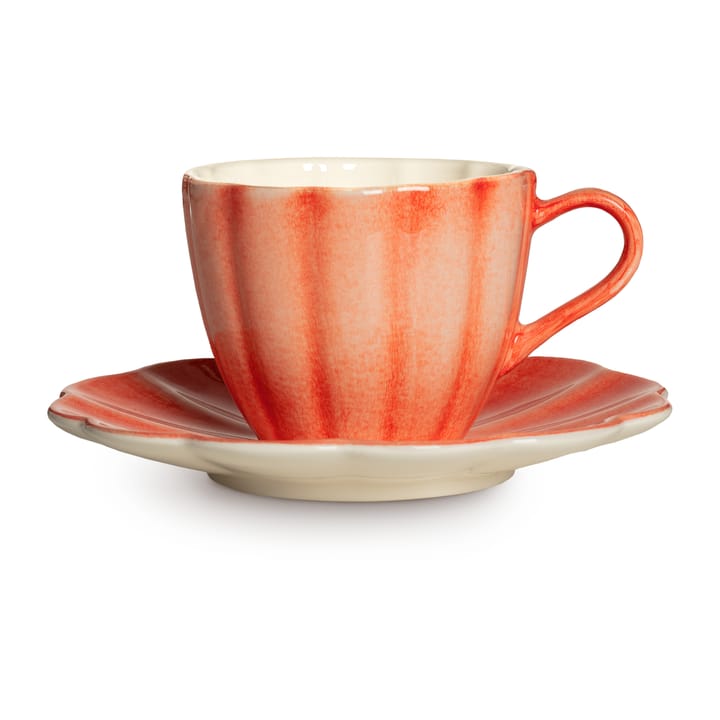 Oyster Tasse mit Untertasse 25 cl - Orange - Mateus