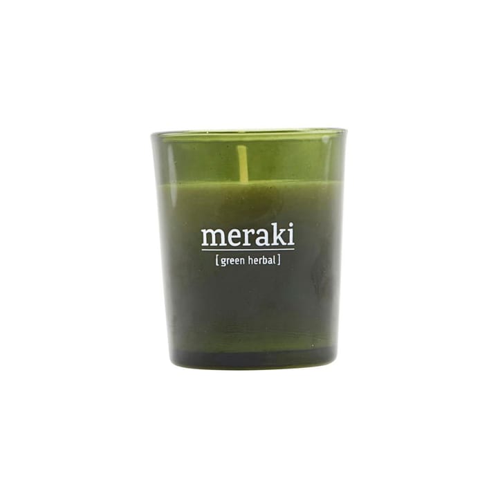 Meraki Duftkerze grünes Glas 12 Stunden - Green herbal - Meraki