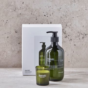 Meraki Geschenkset Handseife und Duftkerze - Anti-Geruch-Green Herbal - Meraki