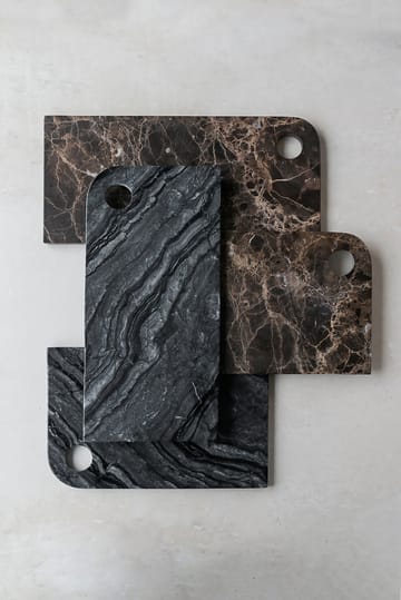 Marble Serviertablett large 18x38 cm - Black-Grey - Mette Ditmer