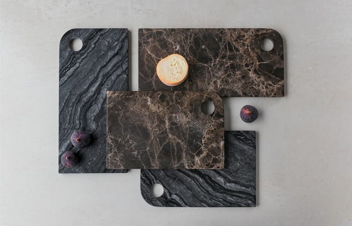 Marble Serviertablett large 18x38 cm, Black-Grey Mette Ditmer