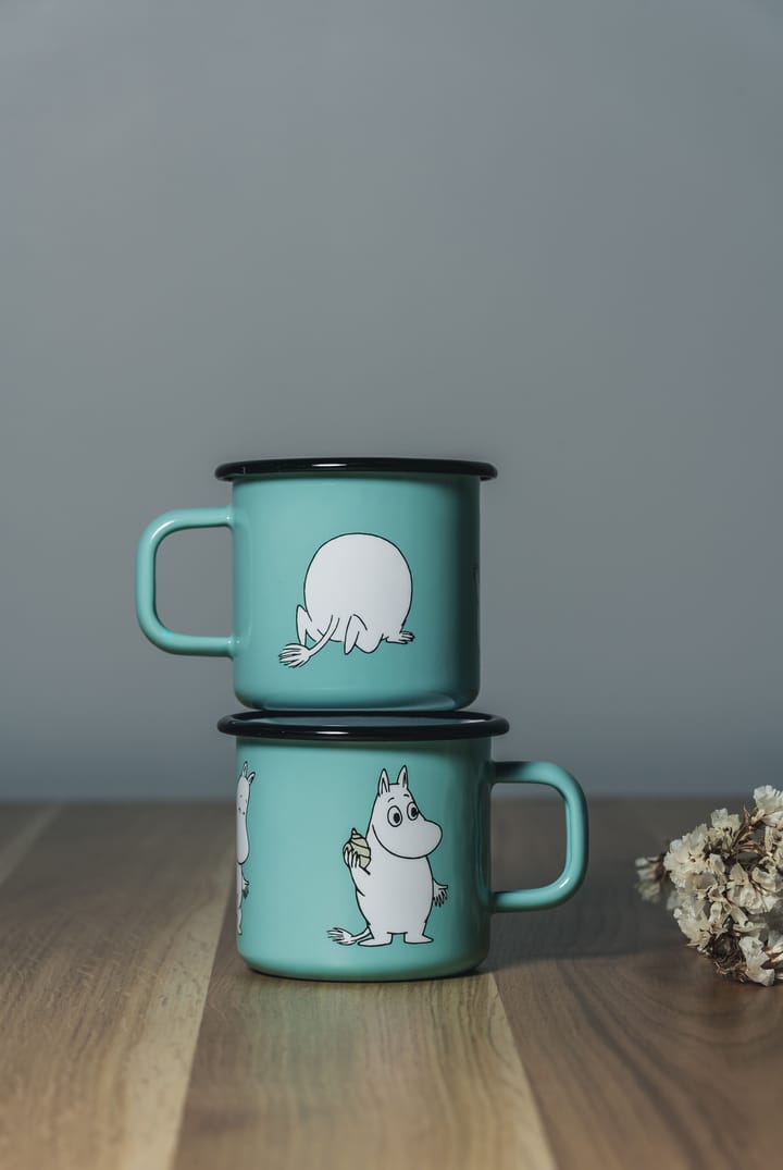 Mumin Retro Emaillebecher 37 cl, Mint Muurla