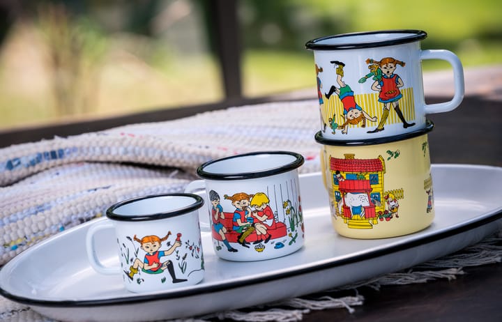 Pippi and Mr. Nilsson Emaillierte Tasse 1,5 dl, White Muurla