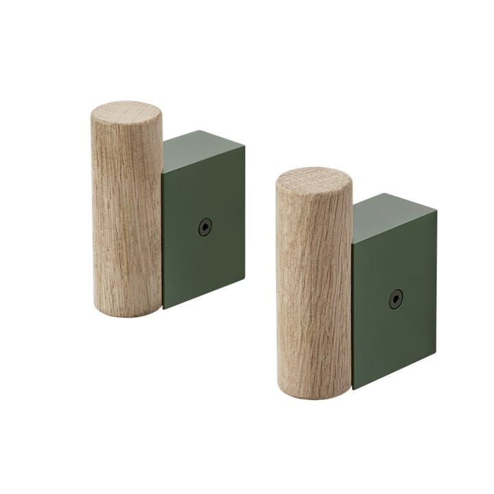 Attach Haken 2er Pack, Oak-dark green Muuto