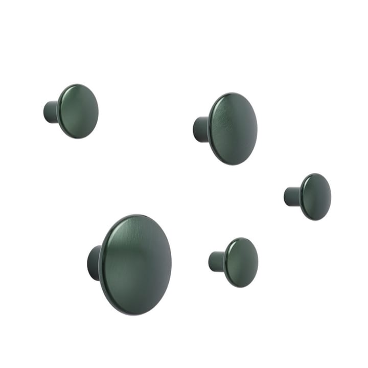 Dots Wandhaken Metall 5er Set, Dark green Muuto