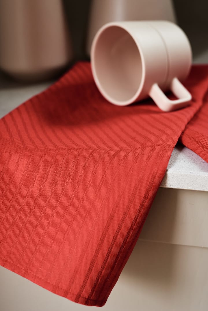 Stripes Geschirrtuch 47 x 70cm 2er Pack, Rot NJRD