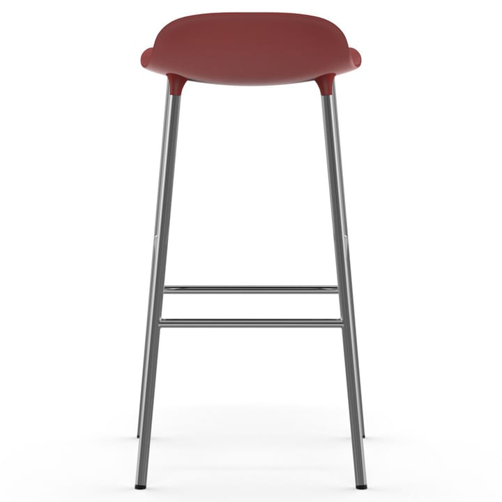 Form Barstuhl verchromte Beine 75cm, Rot Normann Copenhagen