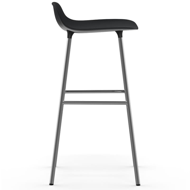 Form Barstuhl verchromte Beine 75cm, Schwarz Normann Copenhagen