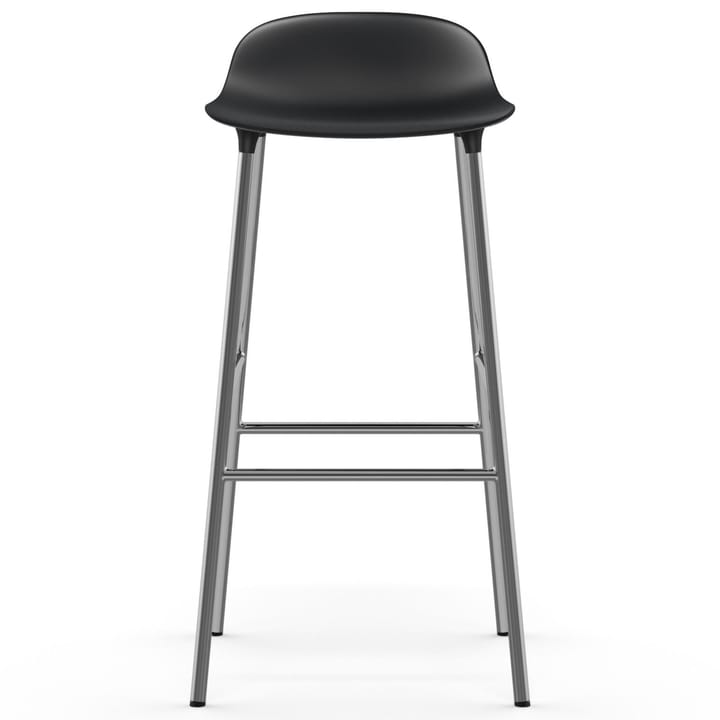 Form Barstuhl verchromte Beine 75cm, Schwarz Normann Copenhagen