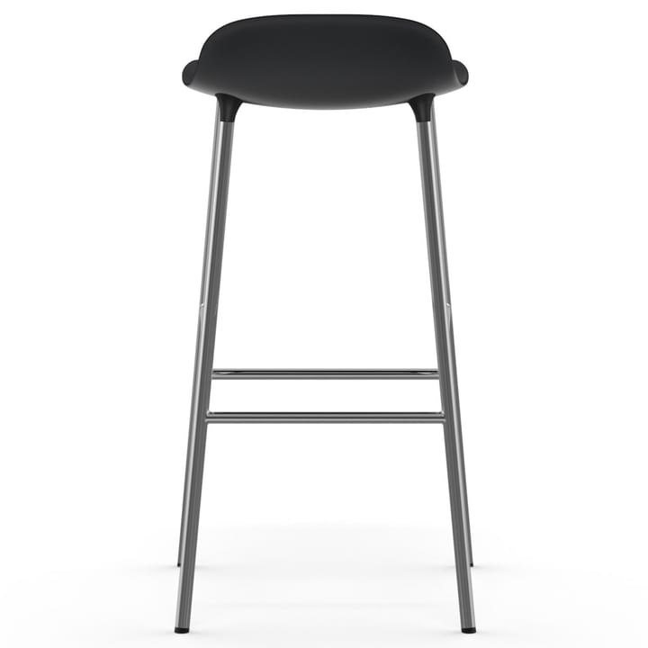 Form Barstuhl verchromte Beine 75cm, Schwarz Normann Copenhagen