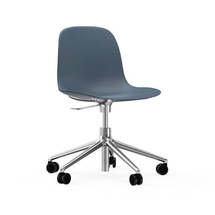 Form chair drehbar, 5W Bürostuhl, Blau, Aluminiumrollen Normann Copenhagen