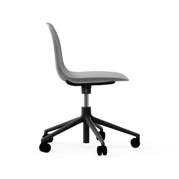 Form chair drehbar, 5W Bürostuhl - Grau  , Schwarzes Aluminium, Rollen - Normann Copenhagen