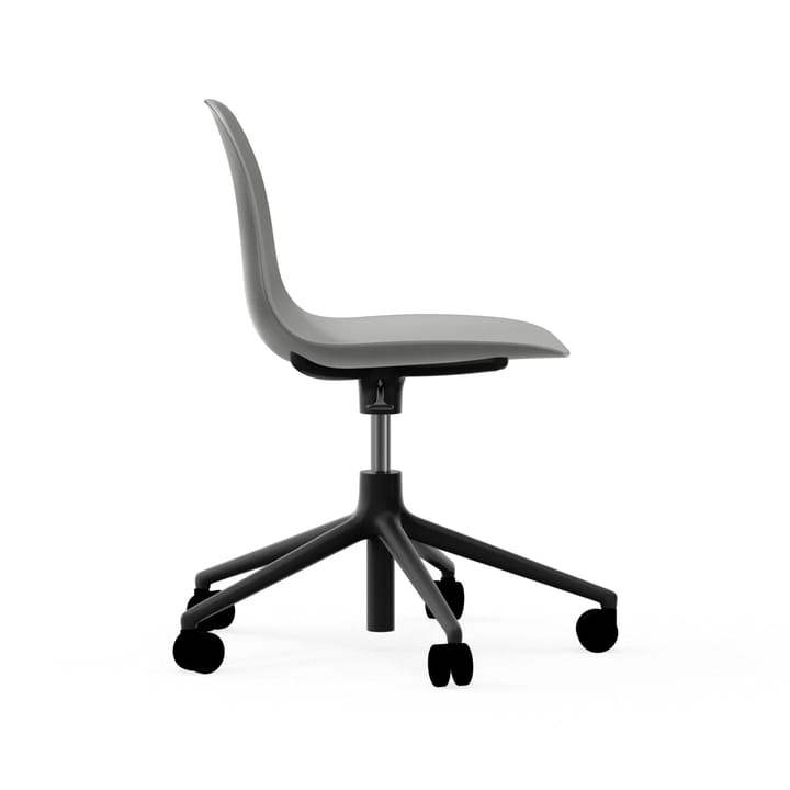 Form chair drehbar, 5W Bürostuhl, Grau  , Schwarzes Aluminium, Rollen Normann Copenhagen