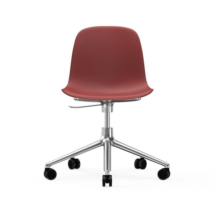 Form chair drehbar, 5W Bürostuhl - Rot, Aluminium, Rollen - Normann Copenhagen