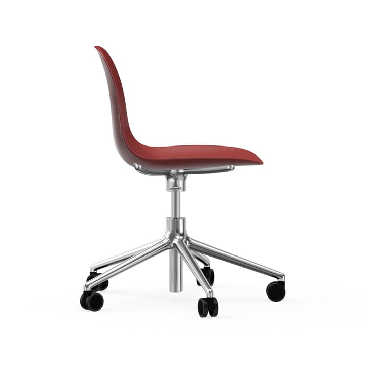 Form chair drehbar, 5W Bürostuhl, Rot, Aluminium, Rollen Normann Copenhagen