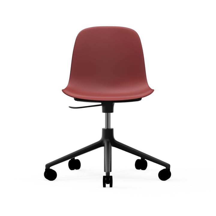 Form chair drehbar, 5W Bürostuhl - Rot, Schwarzes Aluminium, Rollen - Normann Copenhagen