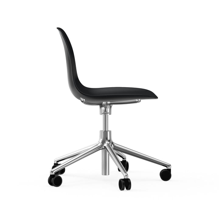 Form chair drehbar, 5W Bürostuhl, Schwarz, Aluminium, Rollen Normann Copenhagen