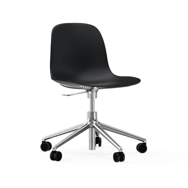 Form chair drehbar, 5W Bürostuhl, Schwarz, Aluminium, Rollen Normann Copenhagen