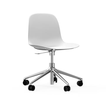 Form chair drehbar, 5W Bürostuhl - Weiß, Aluminium, Rollen - Normann Copenhagen