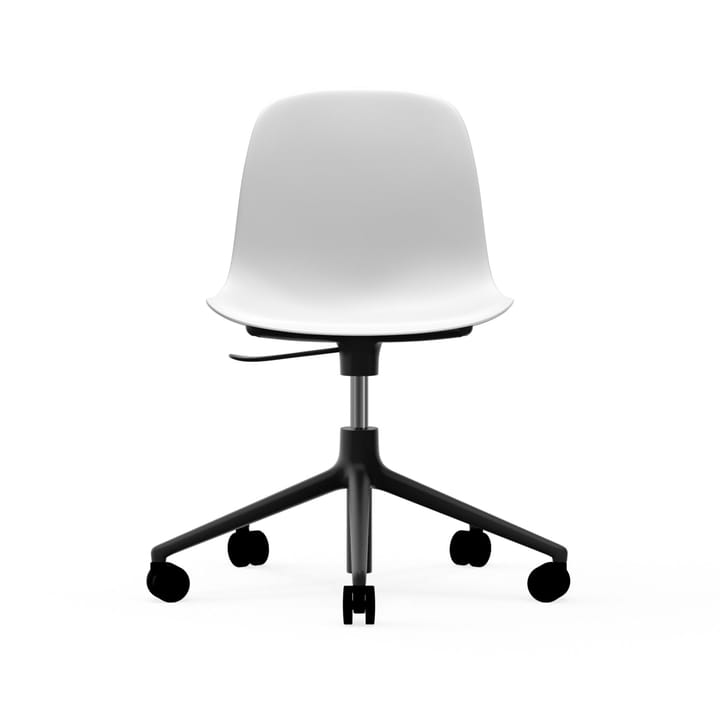 Form chair drehbar, 5W Bürostuhl - Weiß, Schwarzes Aluminium, Rollen - Normann Copenhagen