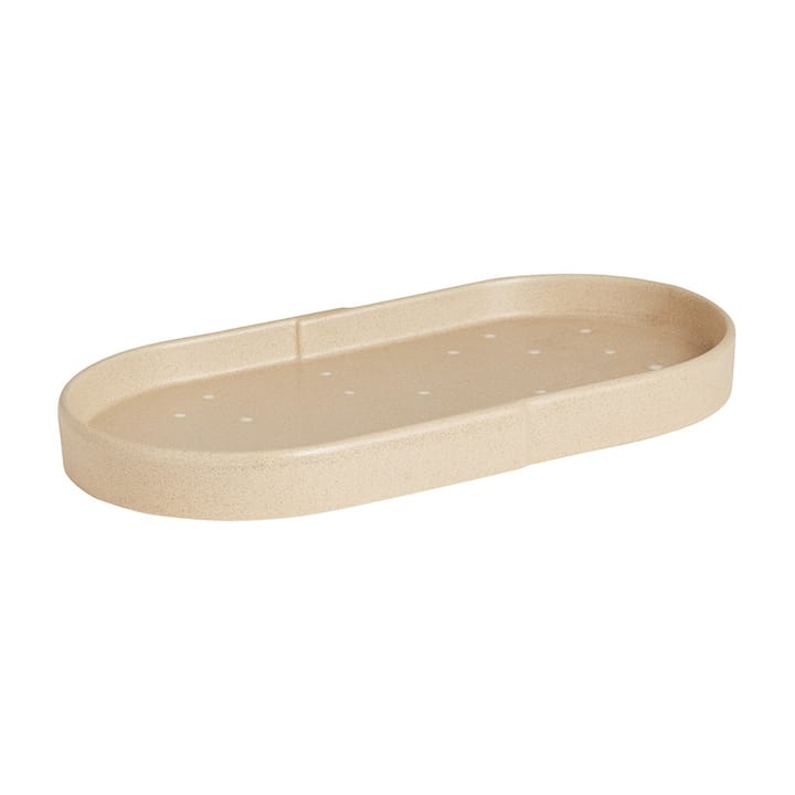 Aki Tablett oval 18 x 34cm - Beige - OYOY