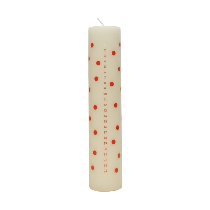 Polka Kalenderkerze, Offwhite-red OYOY