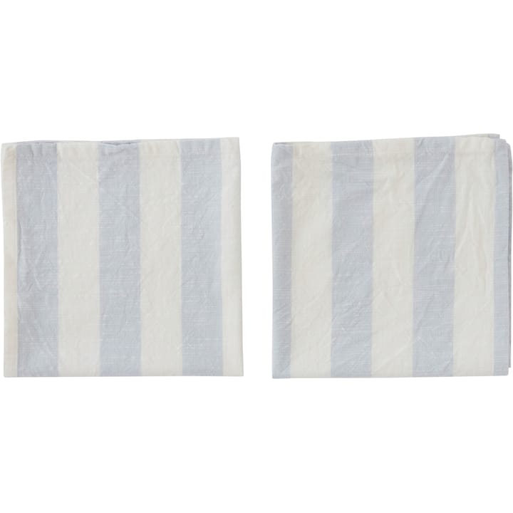 Striped Serviette 45 x 45cm 2er Pack, Ice Blue OYOY