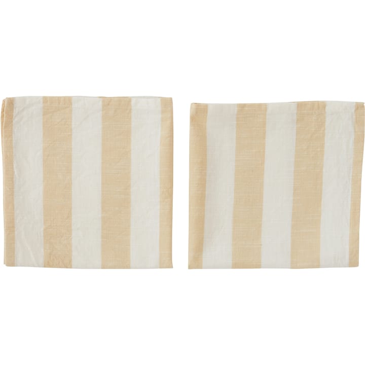 Striped Serviette 45 x 45cm 2er Pack, Vanilla OYOY