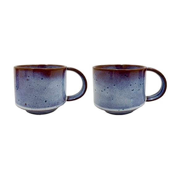 Yuka Tasse 2er Pack - Reactive space (blau-braun) - OYOY