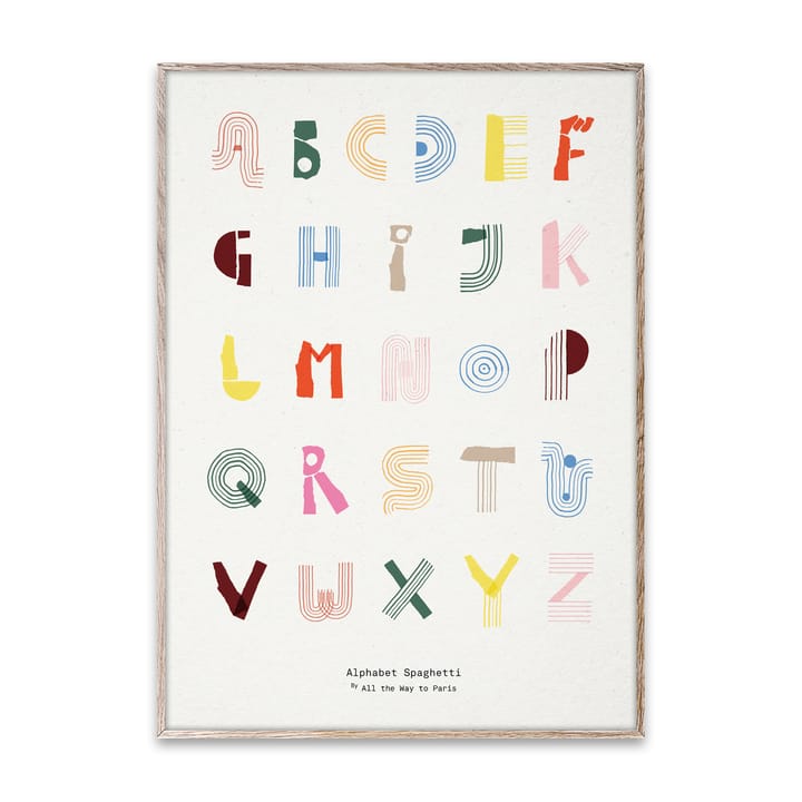 Alphabet Spaghetti ENG Multi-colour Poster, 50 x 70cm Paper Collective