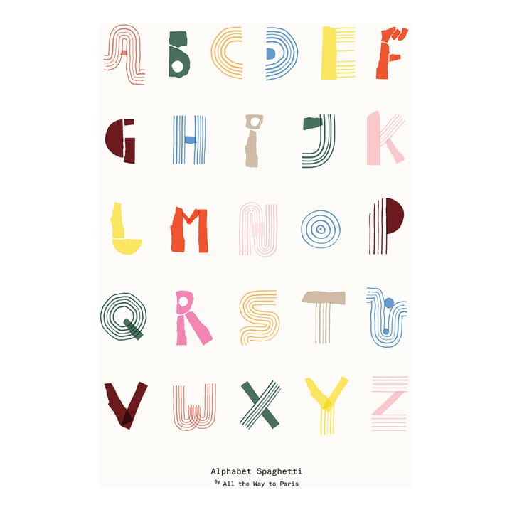 Alphabet Spaghetti ENG Multi-colour Poster, 50 x 70cm Paper Collective