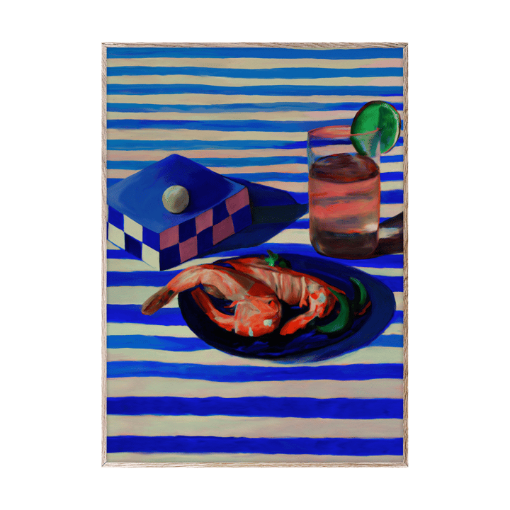 Shrimp & Stripes Poster, 30 x 40cm Paper Collective