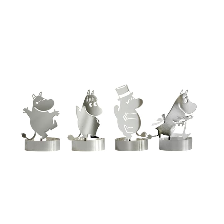 Mumin Kerzendeko 4er Pack, Silber Pluto Design