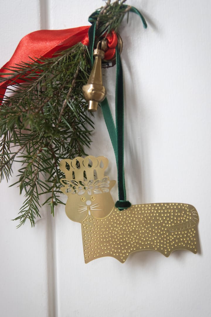 Stig L gingerbread cat Dekorationshänger, Gold-Messing Pluto Design
