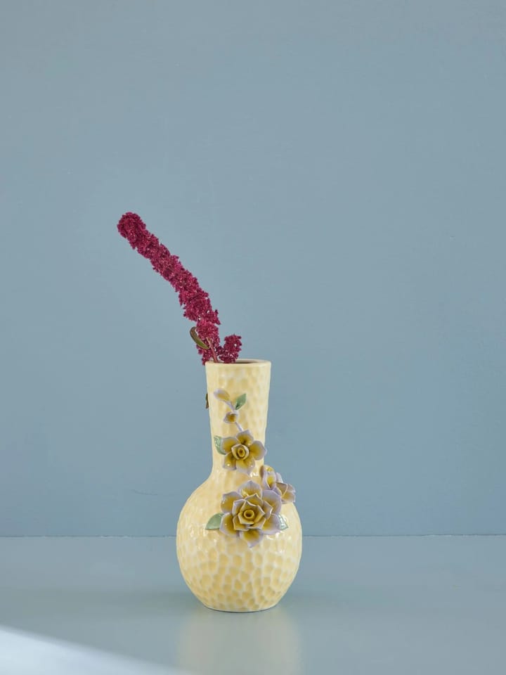 Rice Flower Sculpture Vase 25cm, Cream RICE