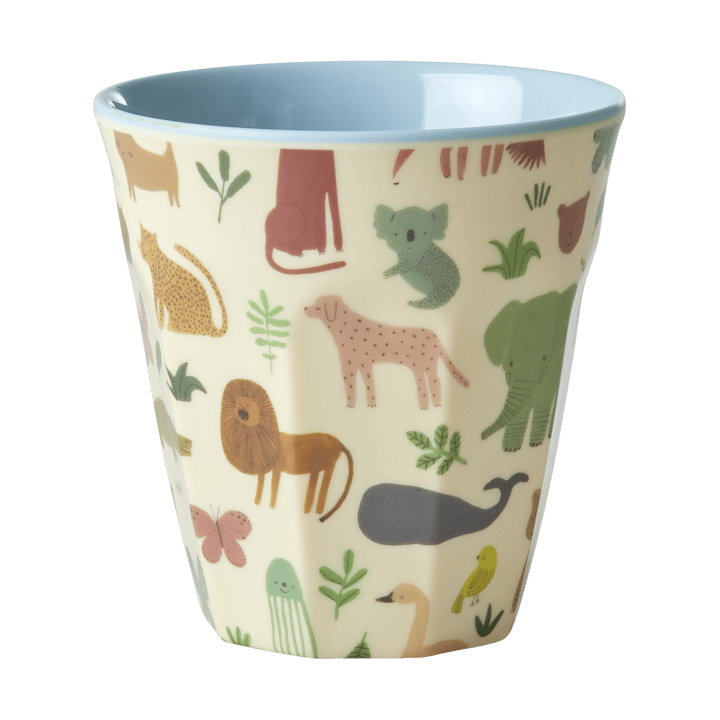 Rice Melaminbecher medium, Sweet Jungle Print-Soft blue RICE