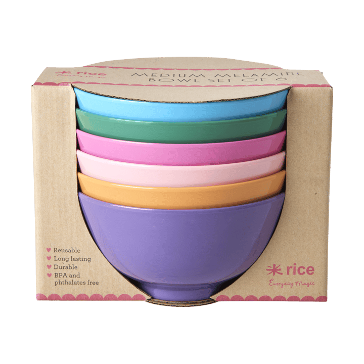 Rice Melaminschale medium Ø15cm 6 Teile, Multi RICE