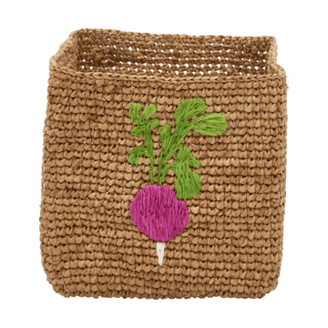 Rice Raffia Aufbewahrungskorb 2 Teile - Radish Embroidery-Tea - RICE