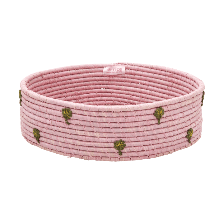 Rice Raffia Aufbewahrungskorb niedrig Ø 35 cm, Pink RICE