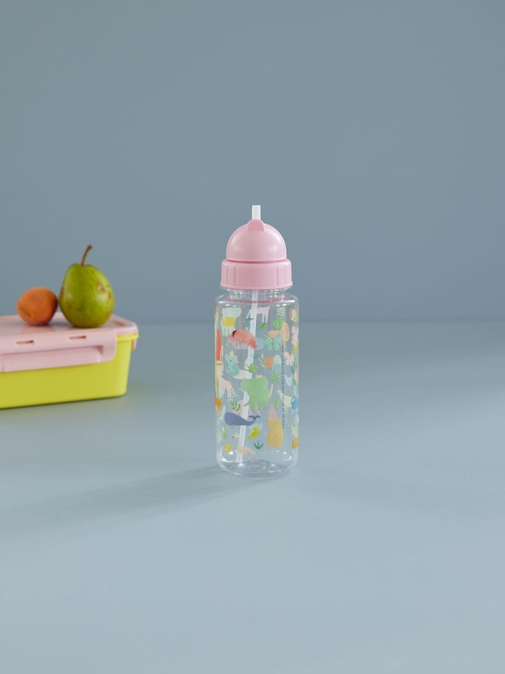 Rice Wasserflasche für Kinder 45 cl, Sweet Jungle Print-Soft Pink RICE