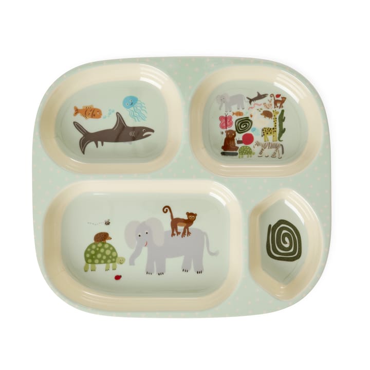 Rice Wildlife Kinderteller 4 Fächer - Mint - RICE