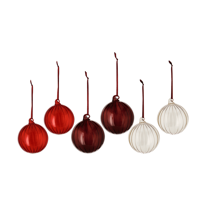 Clarity Weihnachtskugel Ø8cm 6er Pack, Rot  Scandi Living