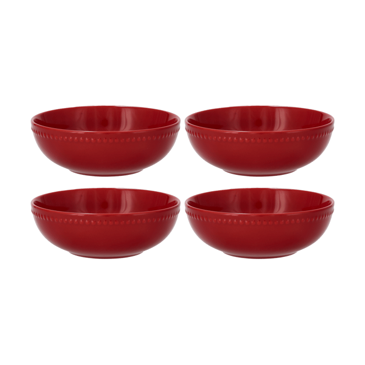 Dots Frühstücksschale 60cl 4er Pack, Rot Scandi Living