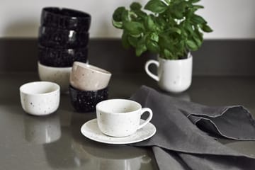 Freckle Tasse mit Untertasse 26cl - Weiß - Scandi Living